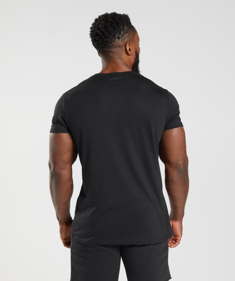 Men's Gymshark Legacy T-Shirts Black | CA 5A368D